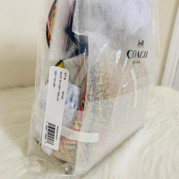 New Coach Disney Mickey Mouse Kisslock Bag/ Leather/Black-Yellow-Orang4 - Picture 12 of 12